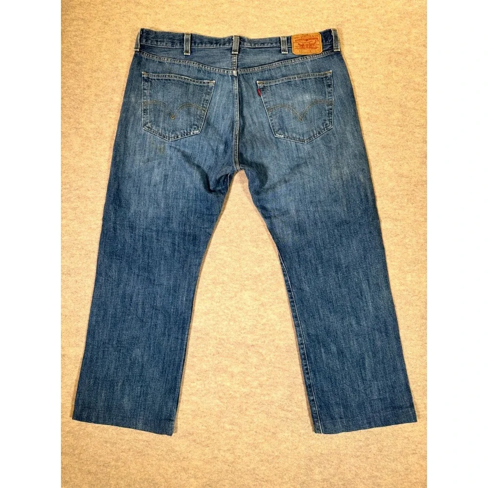 Levis‎ 501 Straight Leg Jeans Mens 40x30 Blue Whiskering Denim Cotton Button Fly